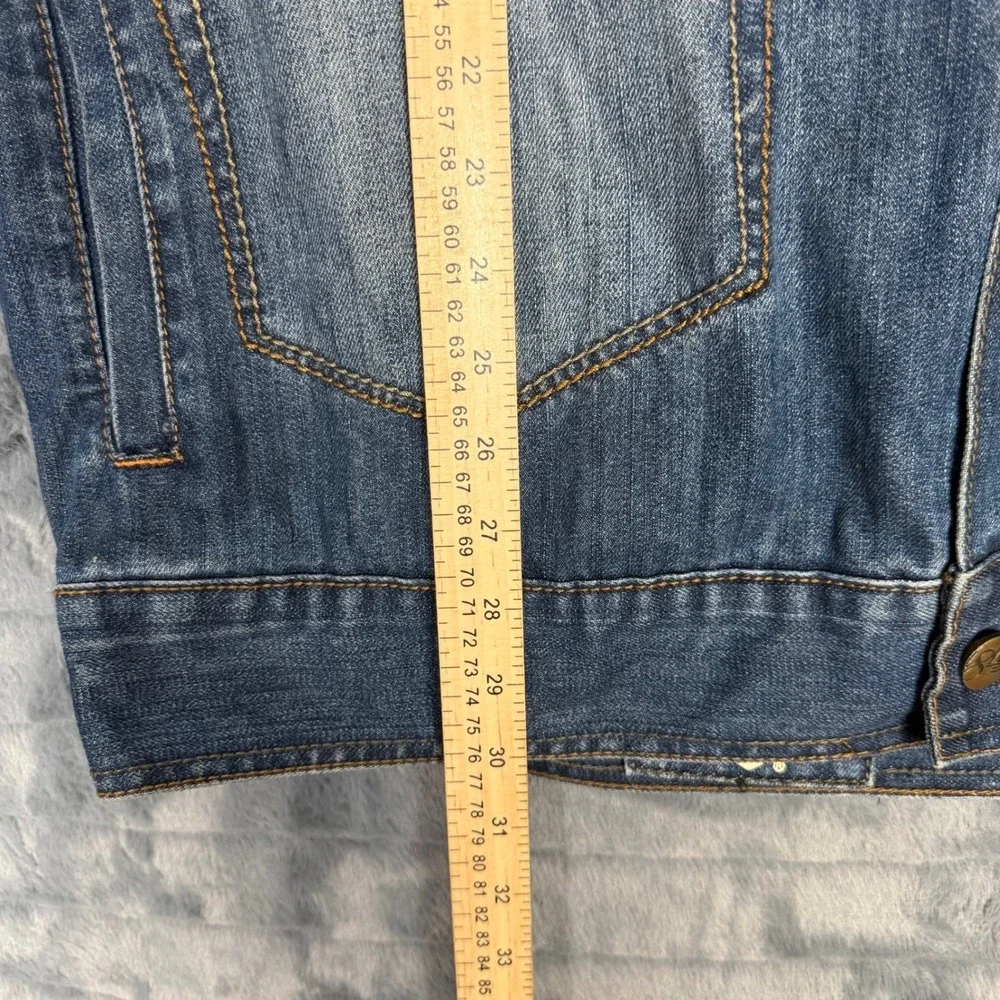 Eight 732 Motor Club Denim Hooded Jacket Mens 2XL Blue Embroidered Biker 8732